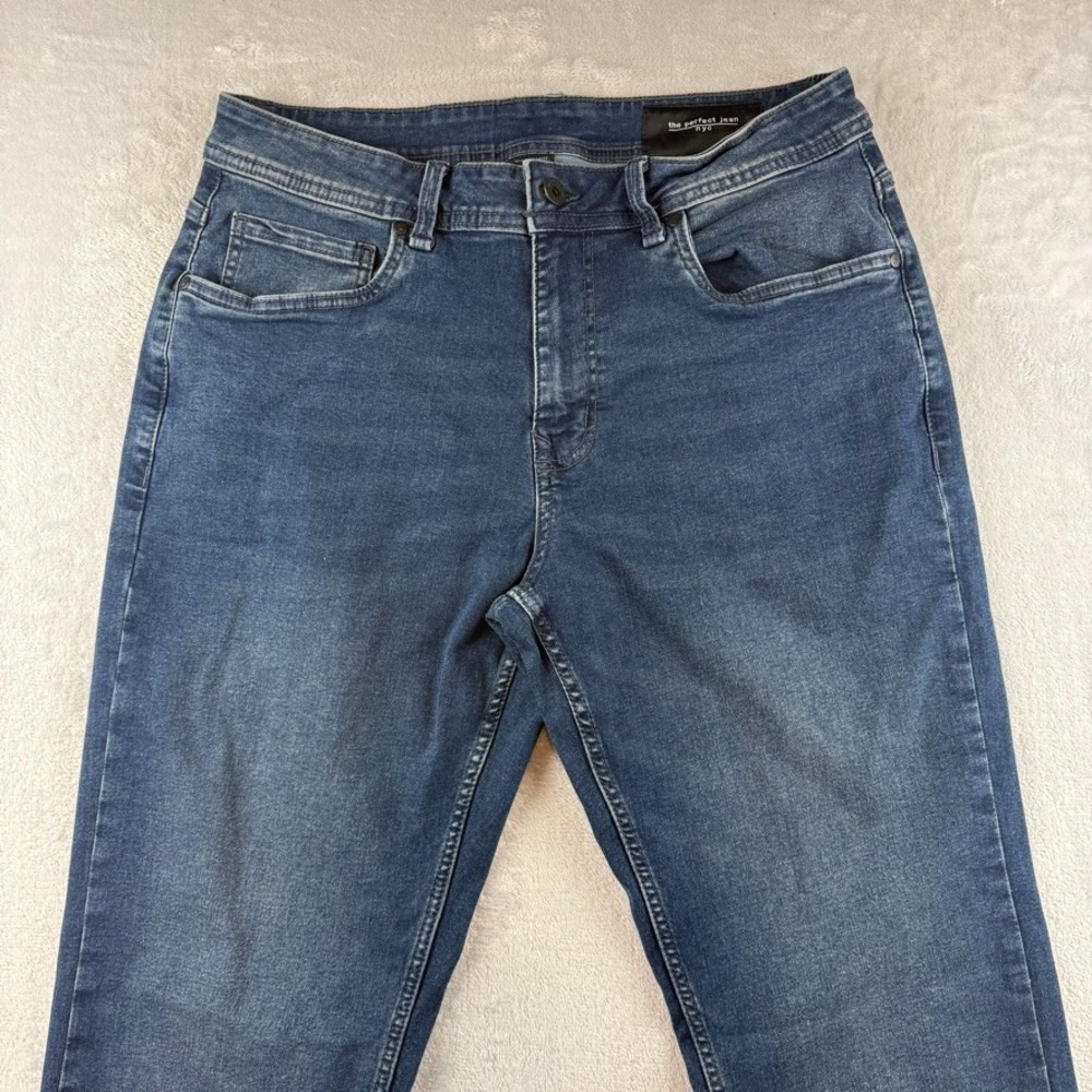 The Perfect Jean NYC Jeans Mens 32x36 Blue Thicc Thick Dark Wash Stretch Denim
